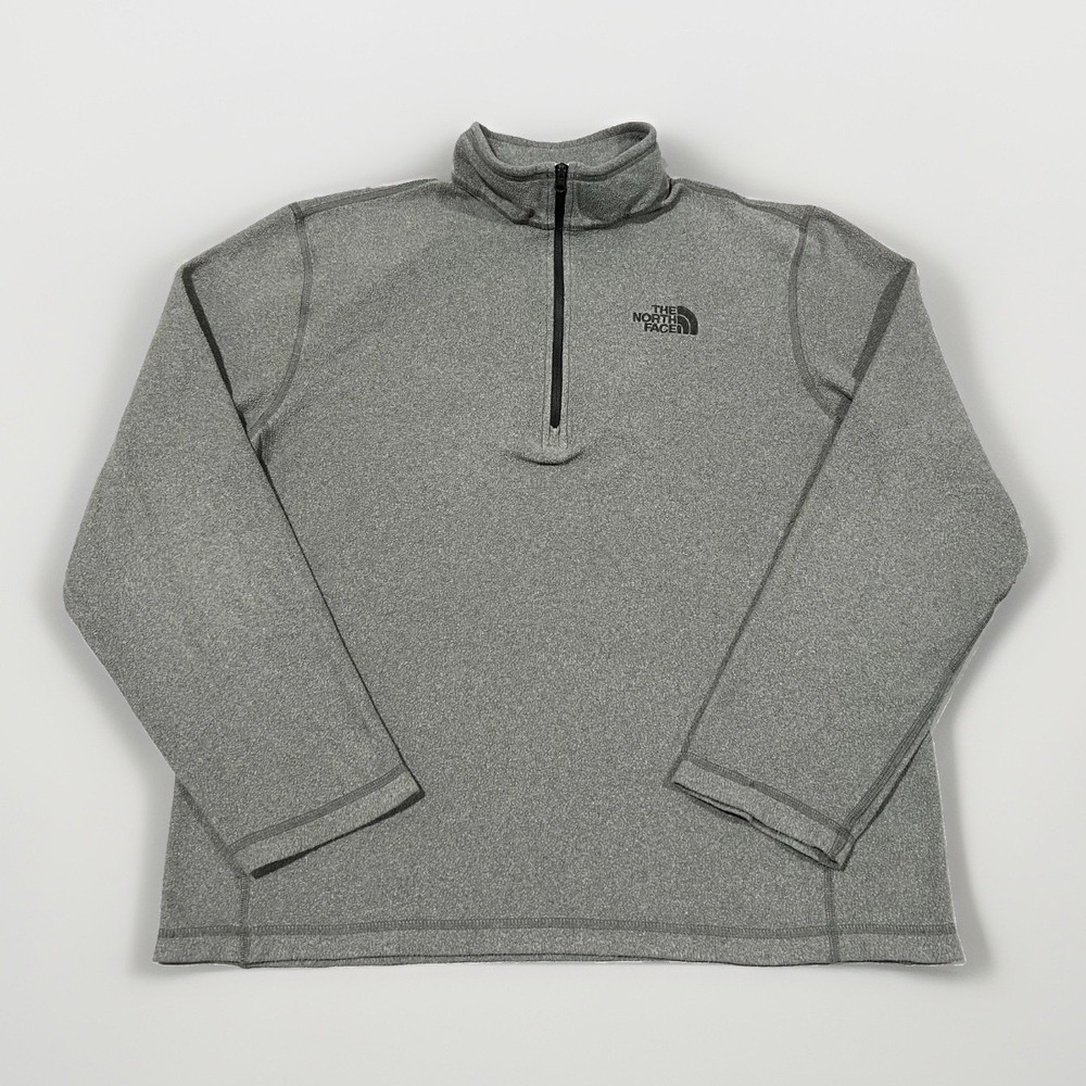 The North Face Mens Grey Fleece 1/4 Zip Lightweight Pullover Sweatshirt M Gorpco